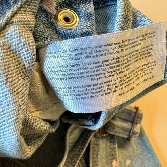 Osh Kosh B'Gosh Vestbak Denim Overalls Girls Size 18mos Pink Heart Print - Picture 9 of 9